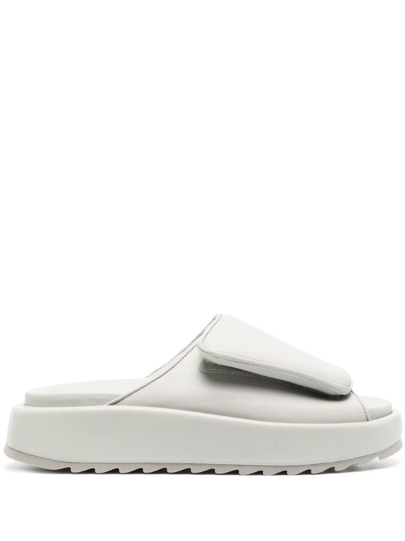 Grey Gia 1 Leather Slides