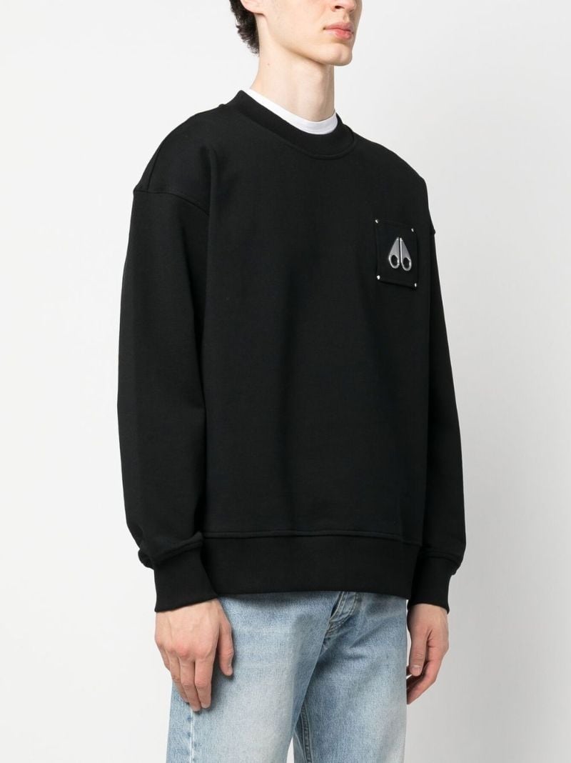 Black Logo Patch Cotton Sweatshirt
