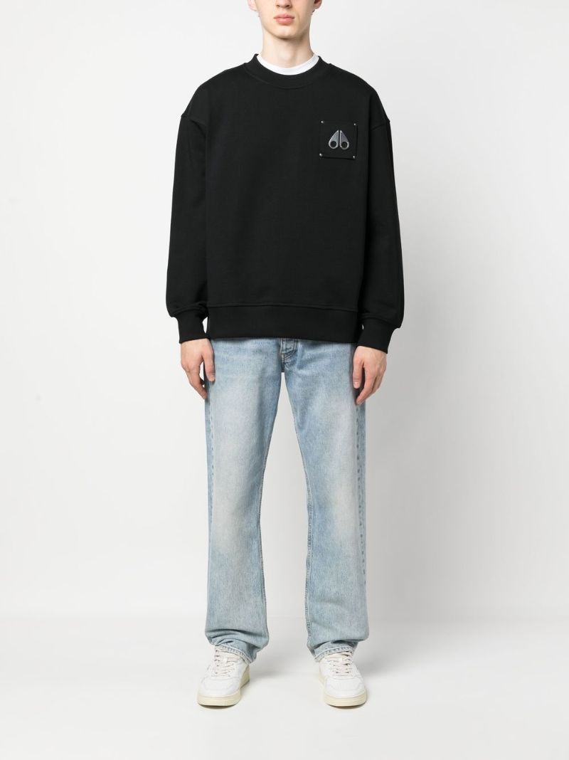 Black Logo Patch Cotton Sweatshirt