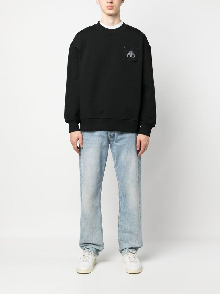 Black Logo Patch Cotton Sweatshirt