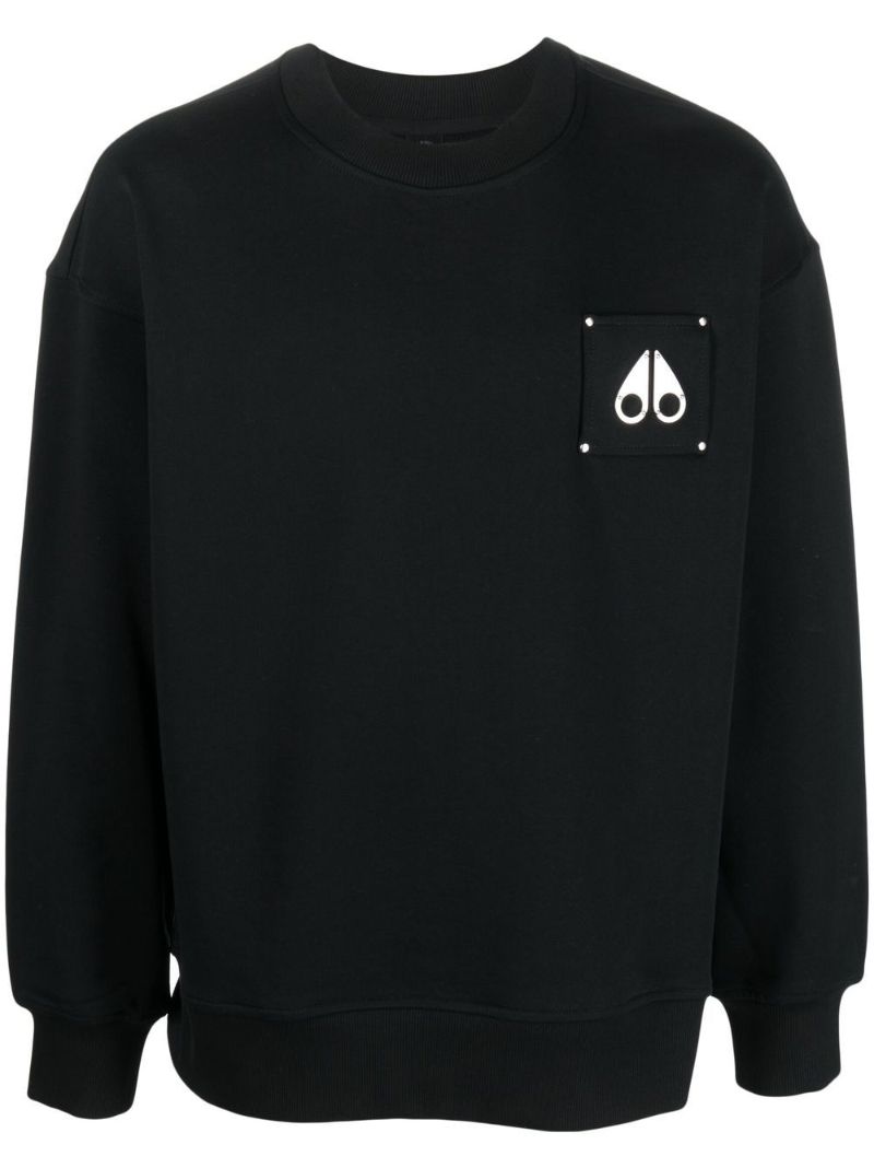 Black Logo Patch Cotton Sweatshirt