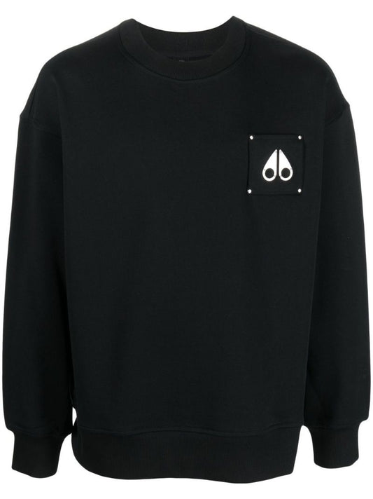 Black Logo Patch Cotton Sweatshirt