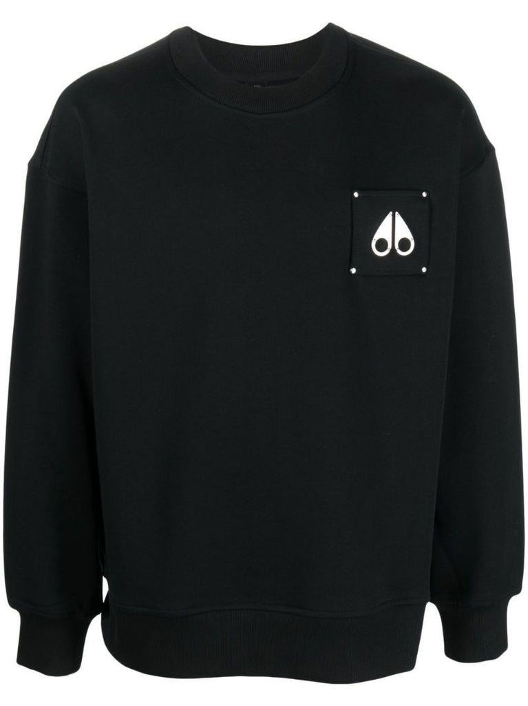 Black Logo Patch Cotton Sweatshirt