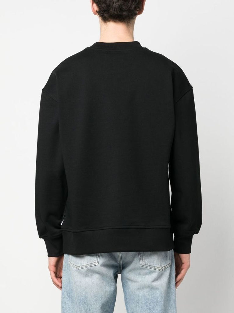 Black Logo Patch Cotton Sweatshirt