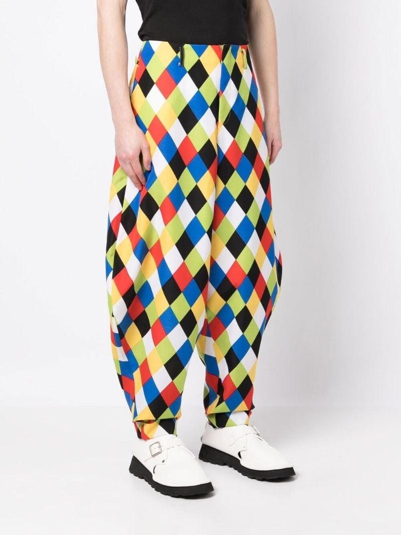 Multicoloured Diamond Print Balloon Trousers