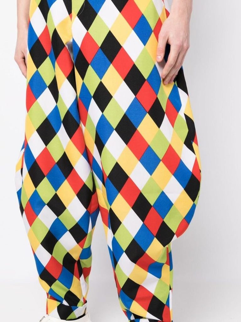 Multicoloured Diamond Print Balloon Trousers