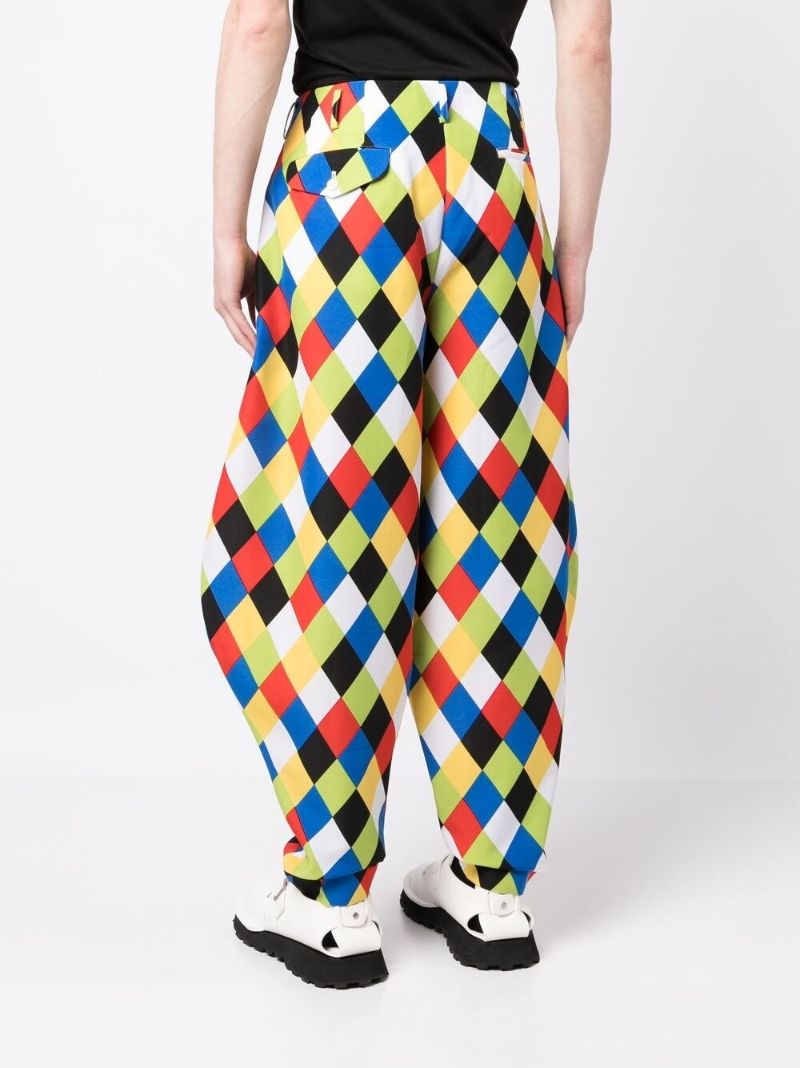 Multicoloured Diamond Print Balloon Trousers