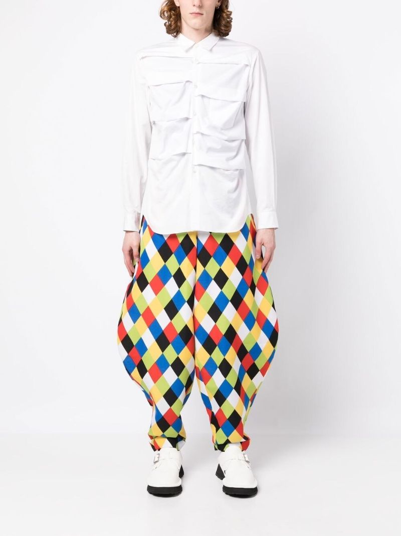 Multicoloured Diamond Print Balloon Trousers