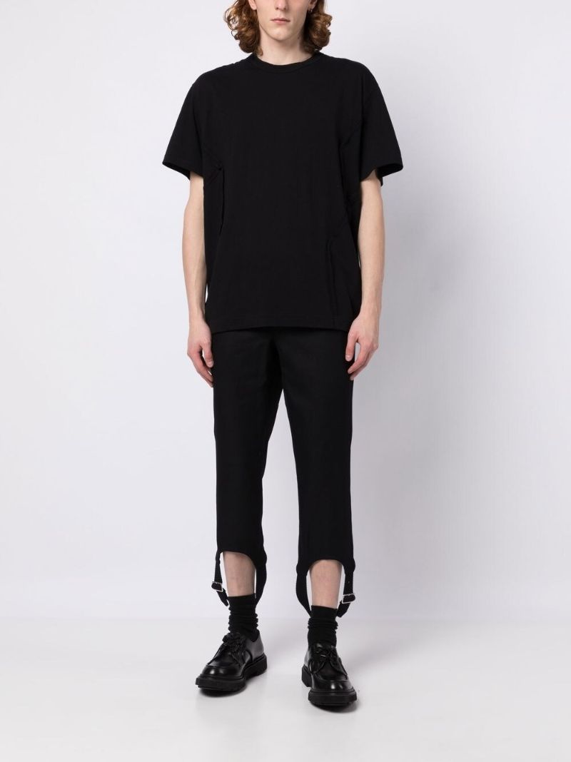 Black Cotton Short-sleeve T-shirt