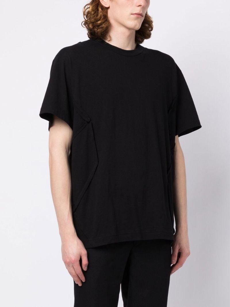 Black Cotton Short-sleeve T-shirt