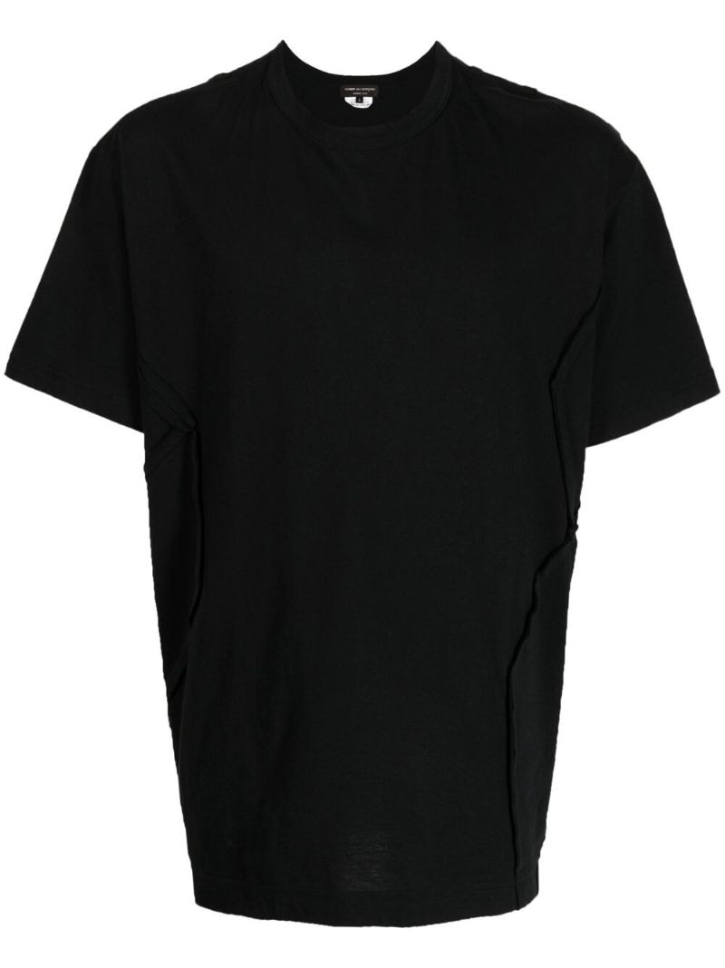 Black Cotton Short-sleeve T-shirt