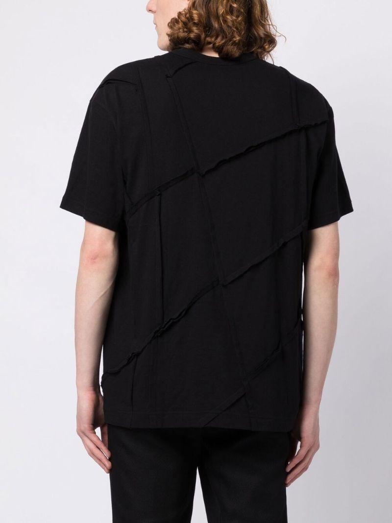Black Cotton Short-sleeve T-shirt