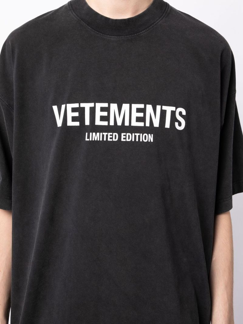 Black Cotton Logo Print T-shirt