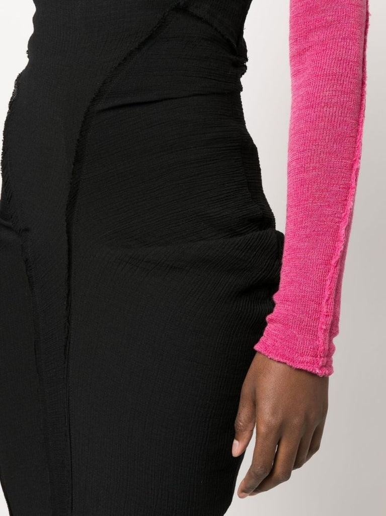 Black Gathered Maxi Skirt
