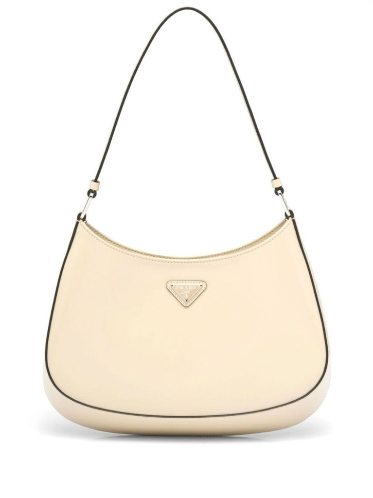 Neutral Cleo Brushed Leather Shoulder Bag