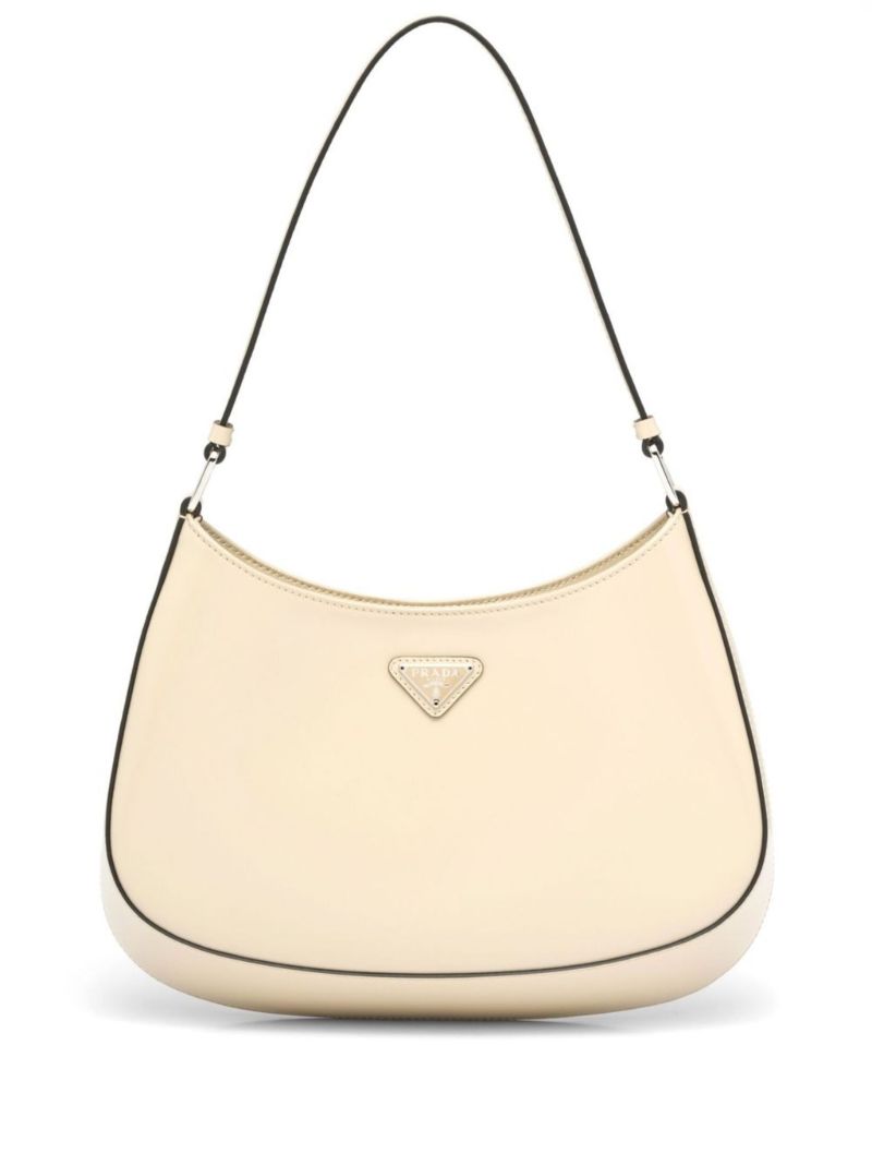 Neutral Cleo Brushed Leather Shoulder Bag