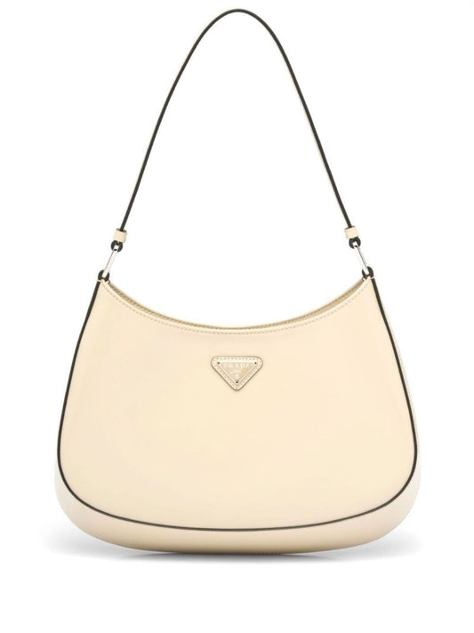 Neutral Cleo Brushed Leather Shoulder Bag