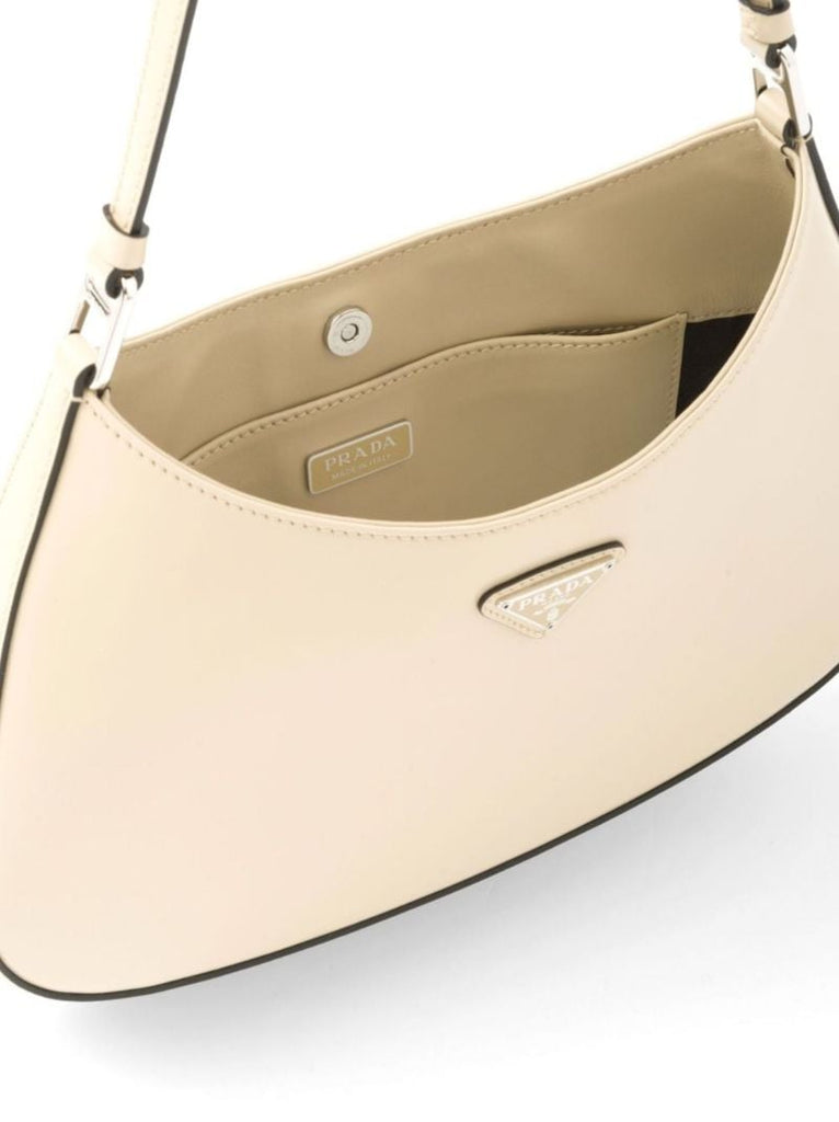 Neutral Cleo Brushed Leather Shoulder Bag