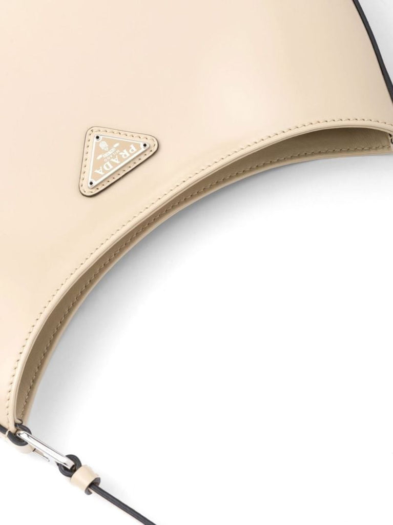 Neutral Cleo Brushed Leather Shoulder Bag