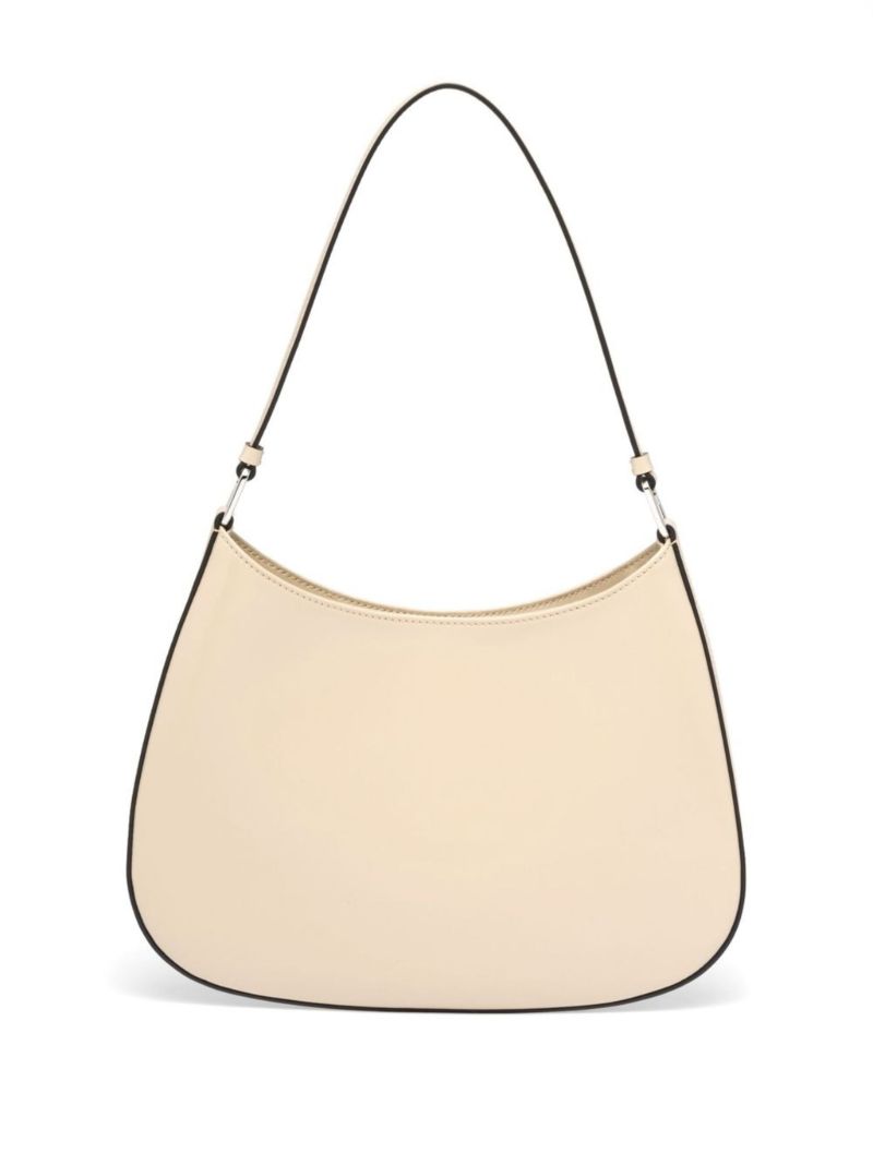 Neutral Cleo Brushed Leather Shoulder Bag