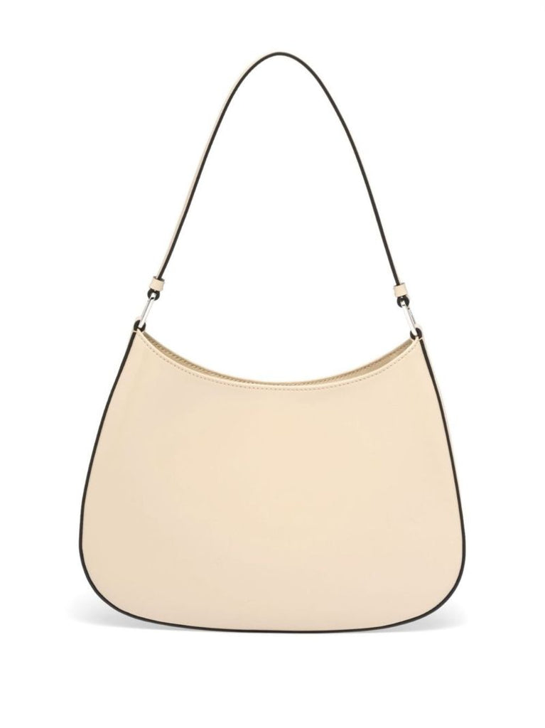 Neutral Cleo Brushed Leather Shoulder Bag