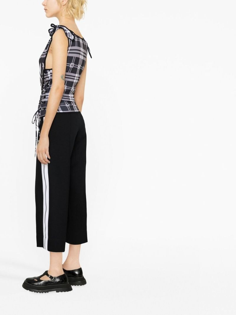 Black Check Print Sleeveless Top