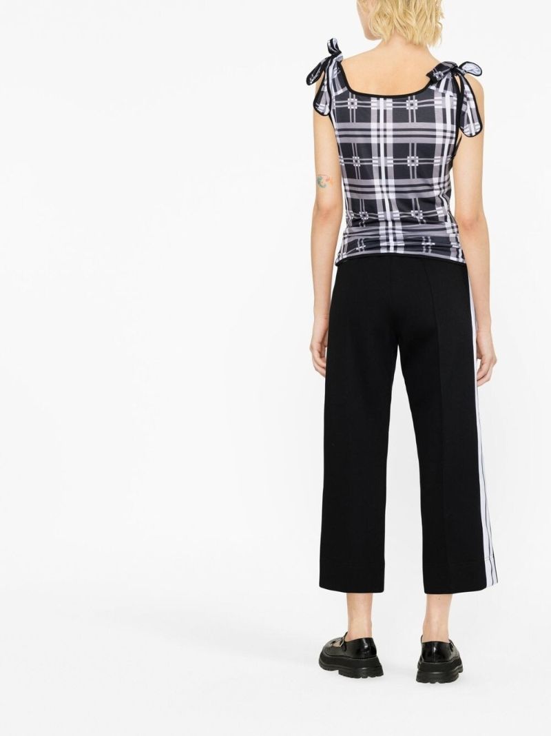 Black Check Print Sleeveless Top