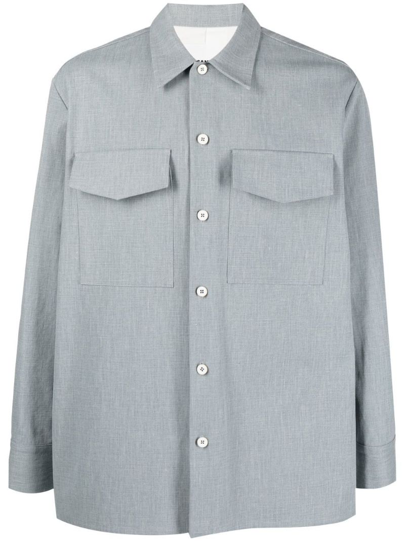 Blue Long Sleeved Cotton Shirt