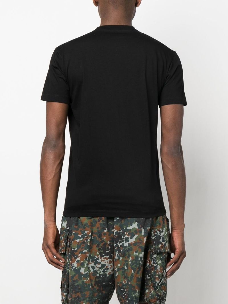 Black Logo Print Cotton T-shirt