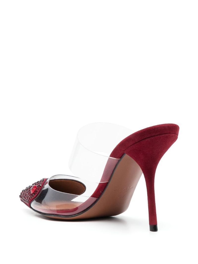 Red Coeur 90 Crystal Embellished Mules