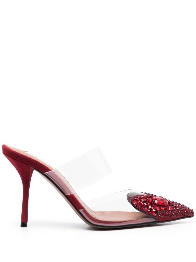 Red Coeur 90 Crystal Embellished Mules