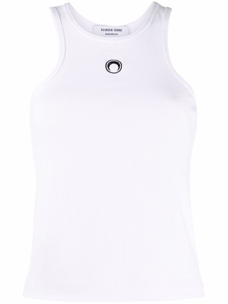 White Moon Embroidered Vest Top