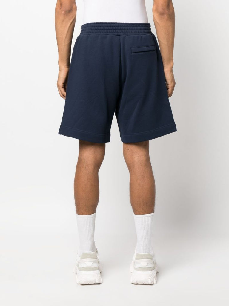 Blue Logo Print Track Shorts