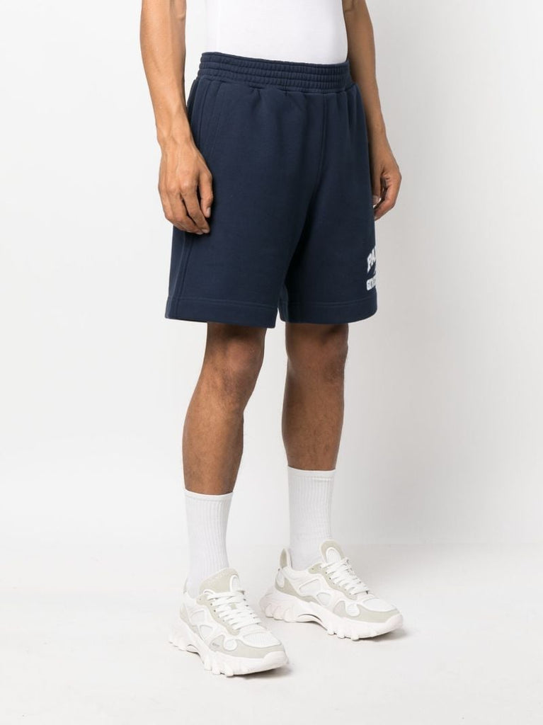 Blue Logo Print Track Shorts