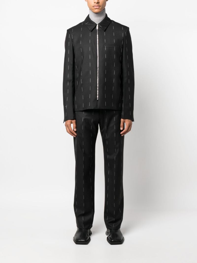 Black Logo-print Wool Blazer