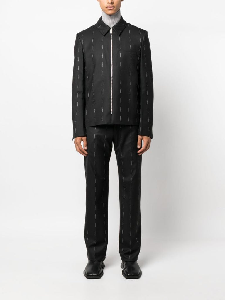 Black Logo-print Wool Blazer