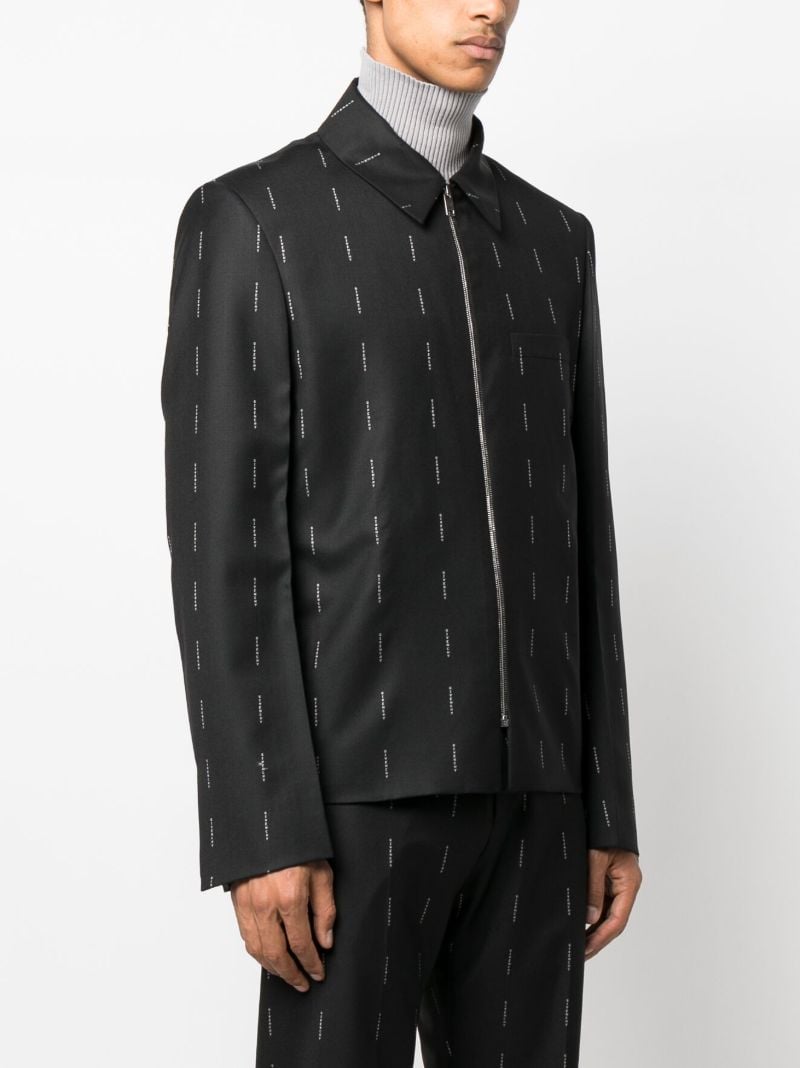 Black Logo-print Wool Blazer