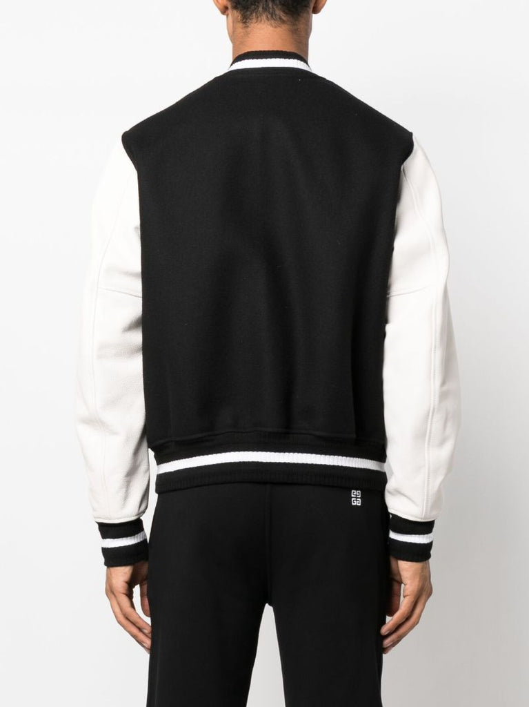 Black Logo-appliquÃ_x0083_Â© Varsity Jacket