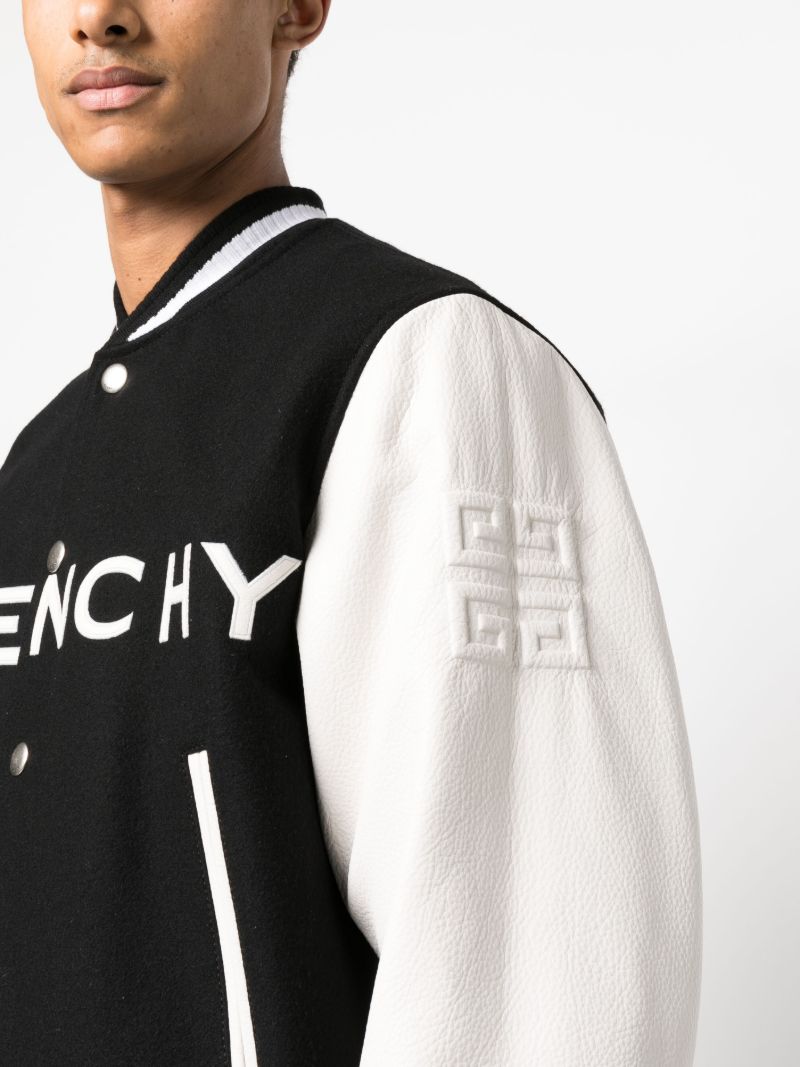 Black Logo-appliquÃ_x0083_Â© Varsity Jacket