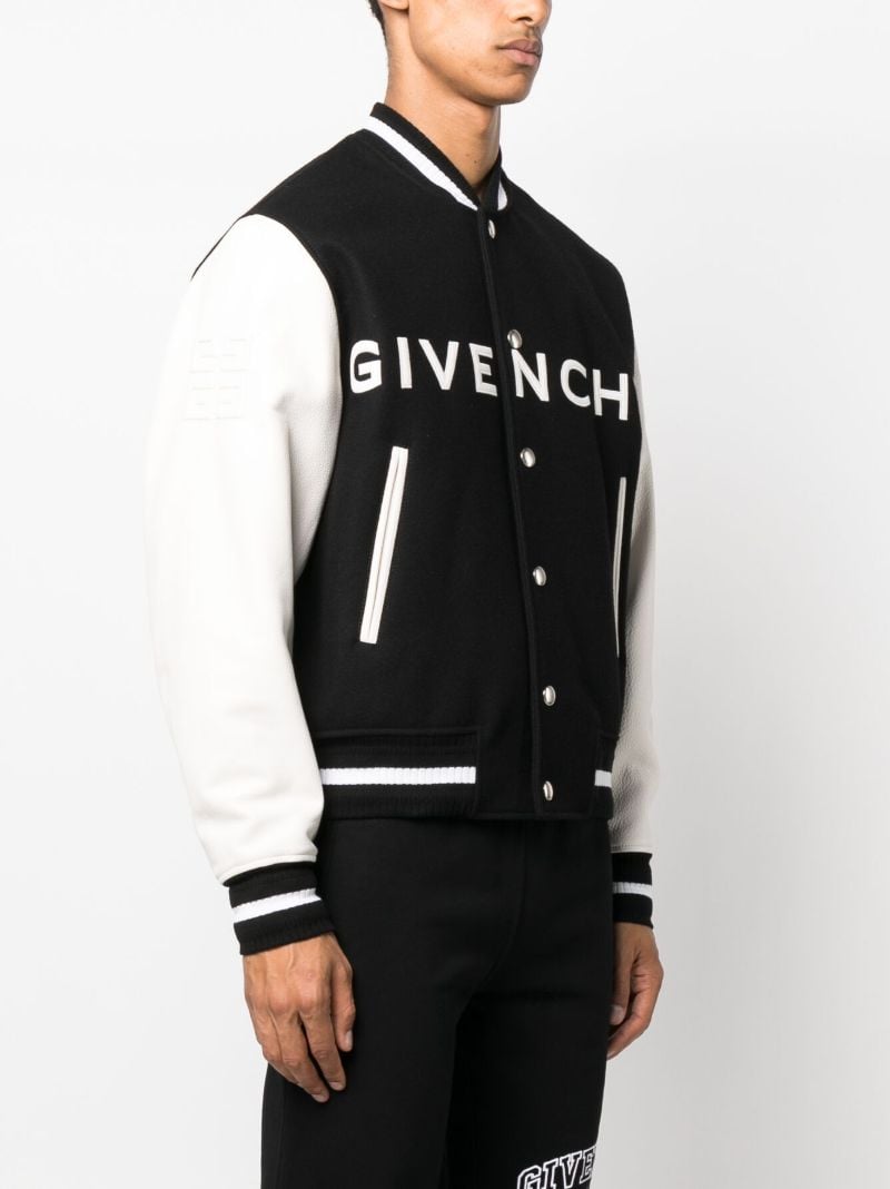 Black Logo-appliquÃ_x0083_Â© Varsity Jacket
