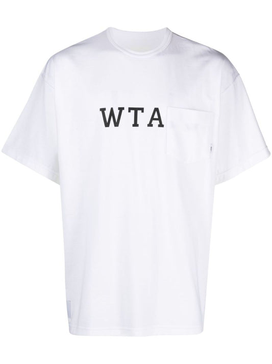 White Logo Print T-shirt