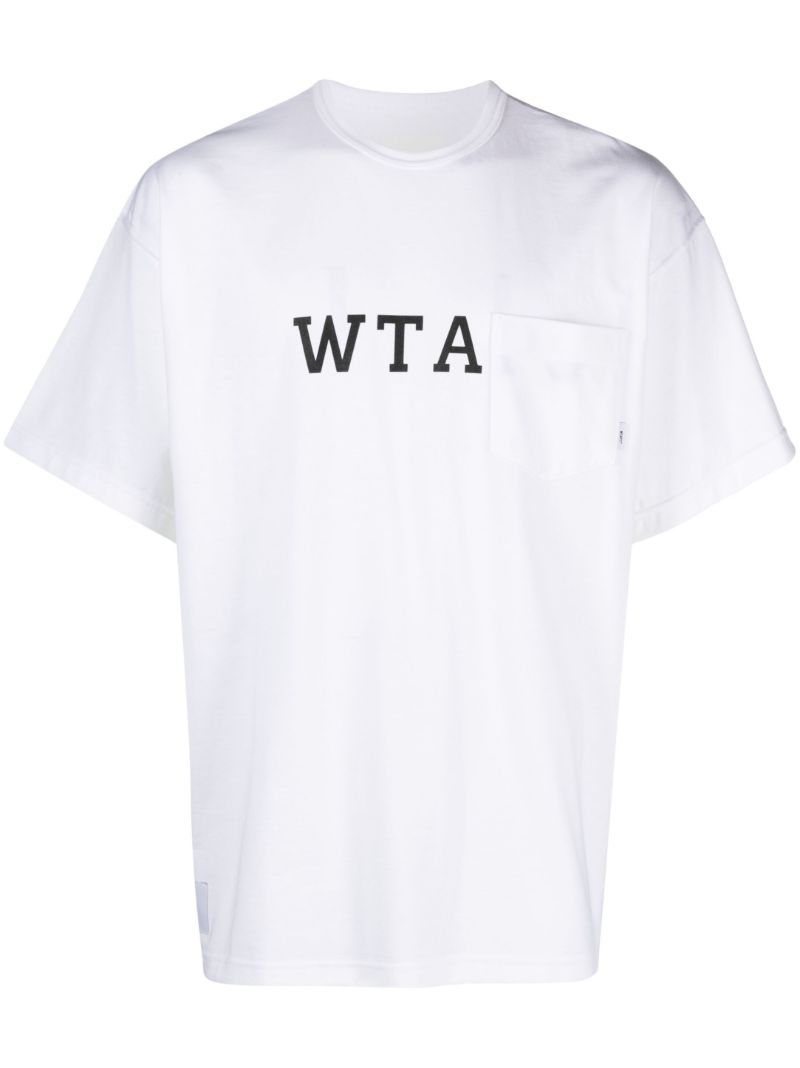 White Logo Print T-shirt