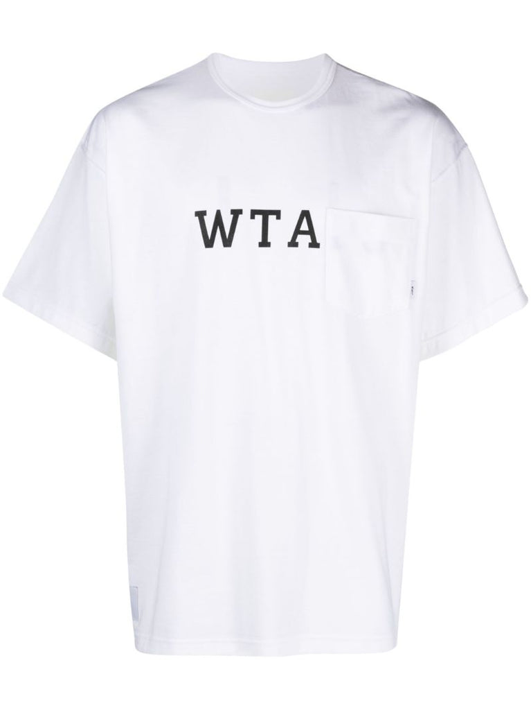 White Logo Print T-shirt