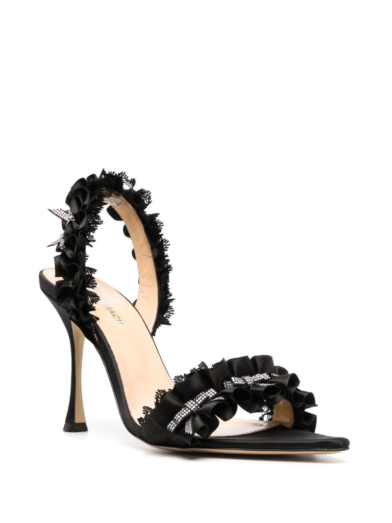 Black Antoinette 110 Ruffled Sandals