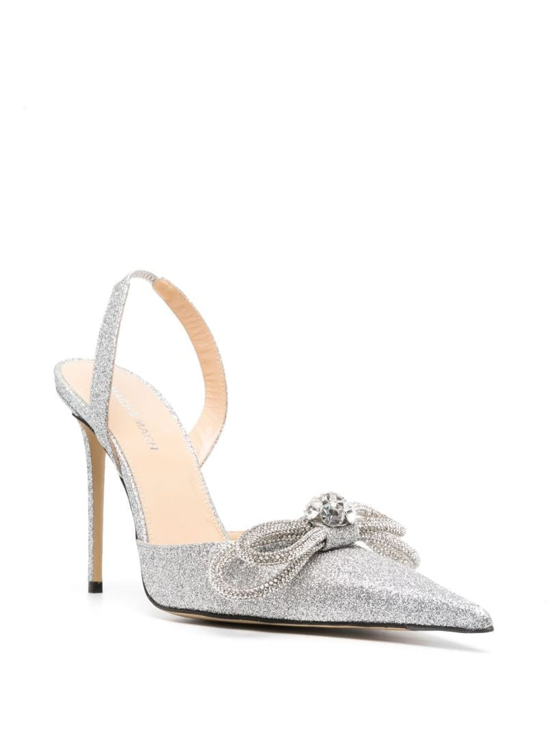 Double Bow Glitter 95mm Pumps