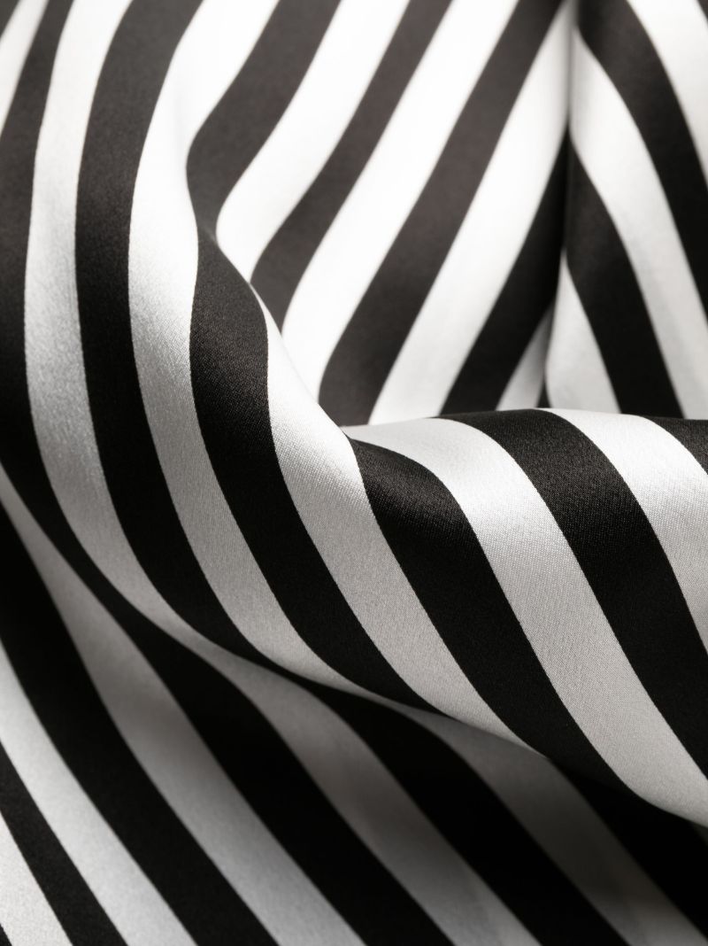 Black Striped Silk Pyjama Bottoms