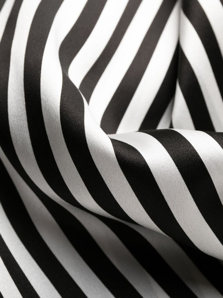 Black Striped Silk Pyjama Bottoms
