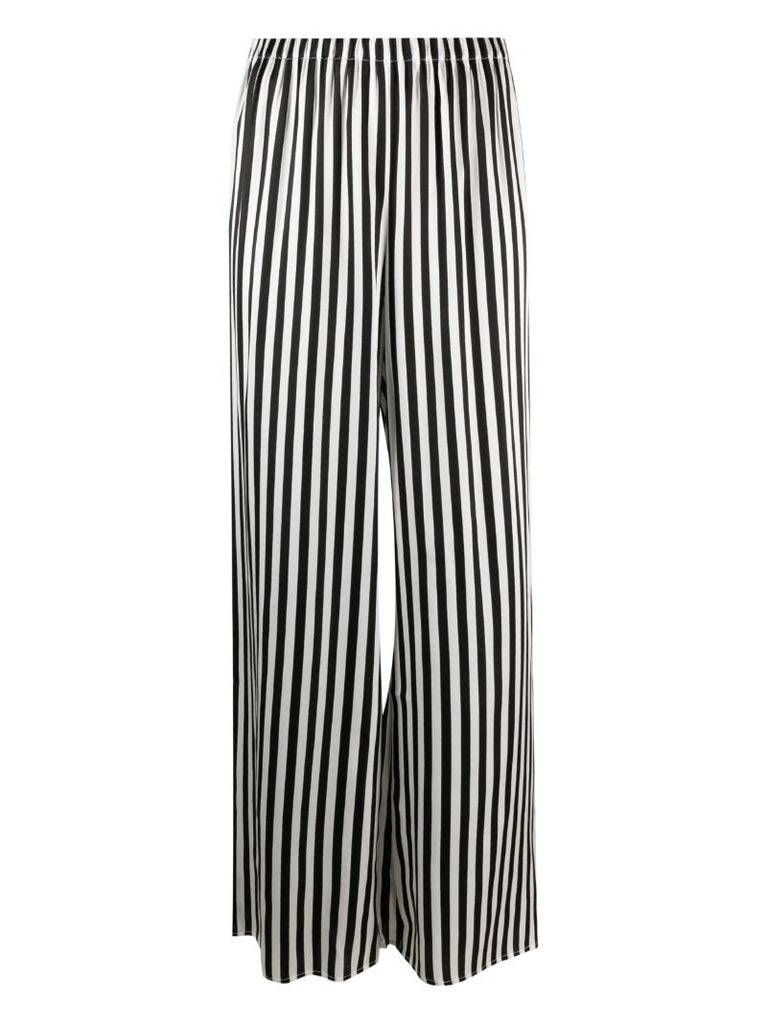 Black Striped Silk Pyjama Bottoms