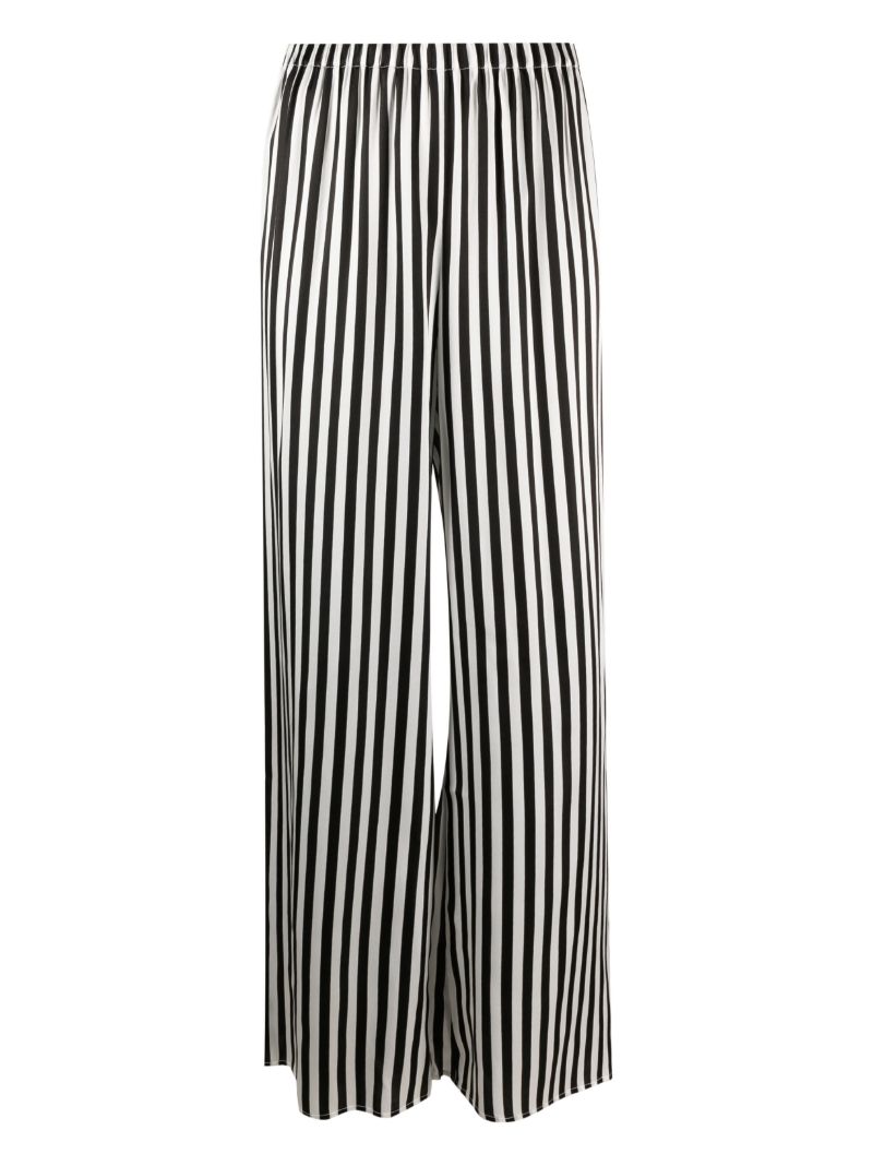 Black Striped Silk Pyjama Bottoms