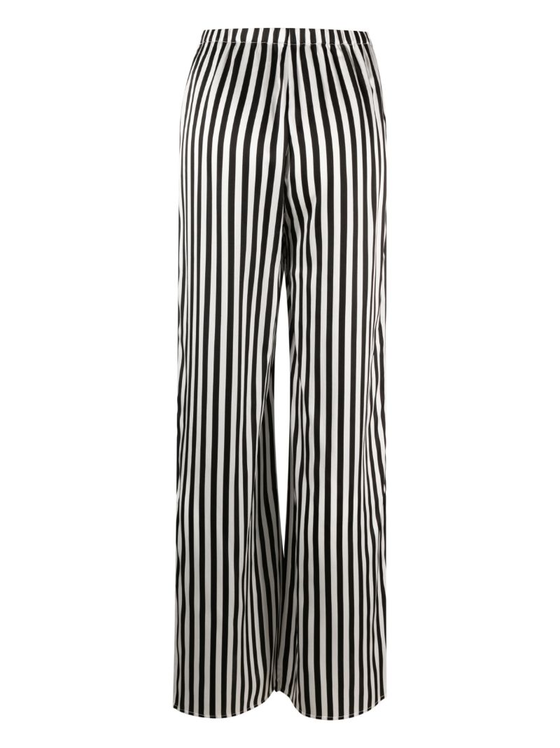 Black Striped Silk Pyjama Bottoms